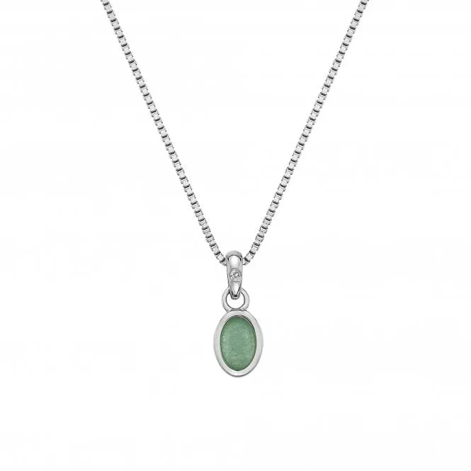 Hot Diamonds March Birthstone Sterling Silver Aventurine Necklace D