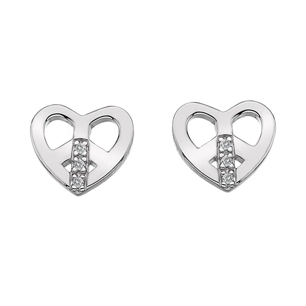 Hot Diamonds Micro Sterling Silver Love and Peace Earrings D