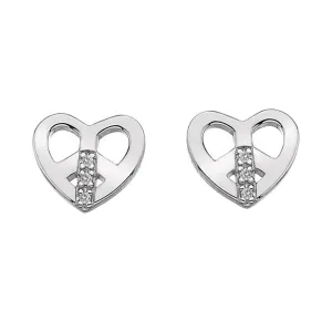 Hot Diamonds Micro Sterling Silver Love and Peace Earrings D