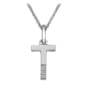 Hot Diamonds Micro 'T' Sterling Silver Necklace