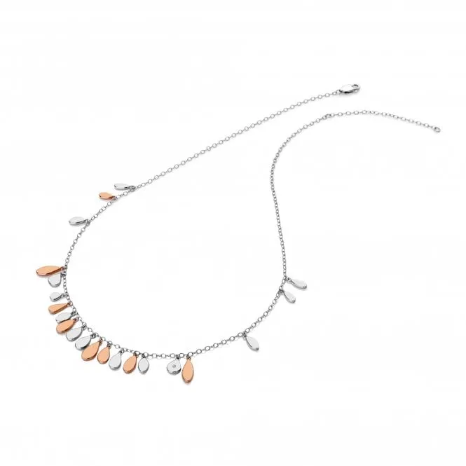 Hot Diamonds Monsoon Sterling Silver Rose Gold Plated Statement Necklace D