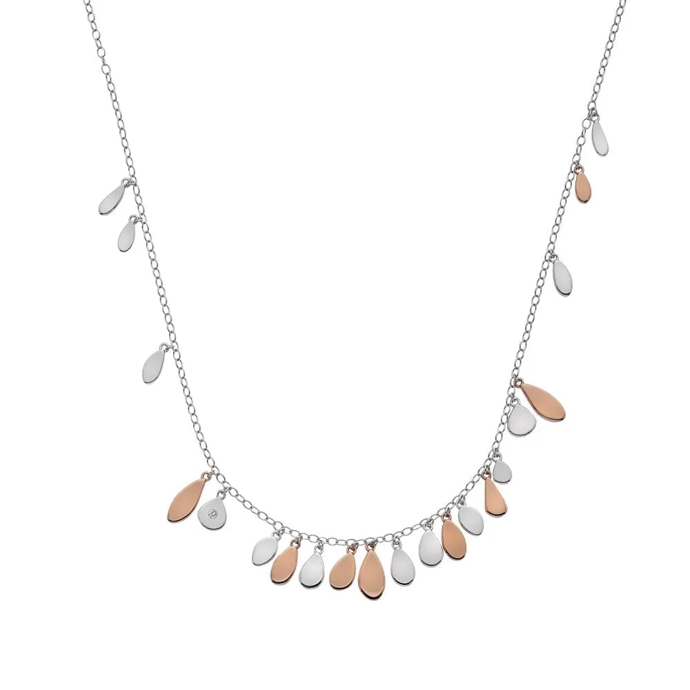 Hot Diamonds Monsoon Sterling Silver Rose Gold Plated Statement Necklace D