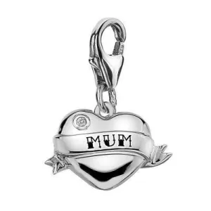 Hot Diamonds Mum Heart Sterling Silver Charm