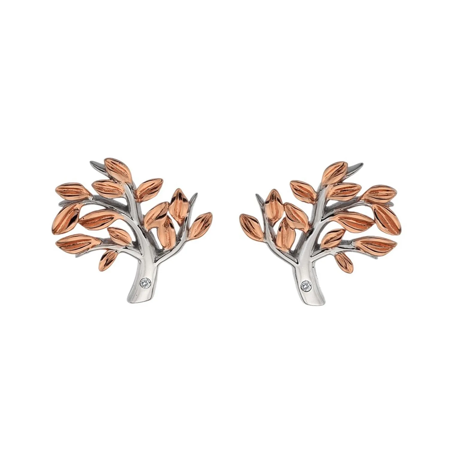 Hot Diamonds Passionate Sterling Silver Rose Gold Plated Earrings D