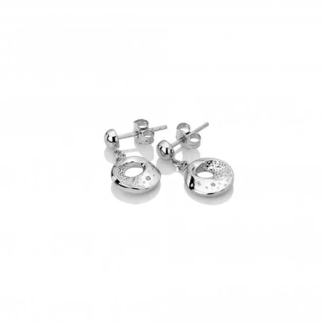 Hot Diamonds Quest Circle Sterling Silver Drop Earrings