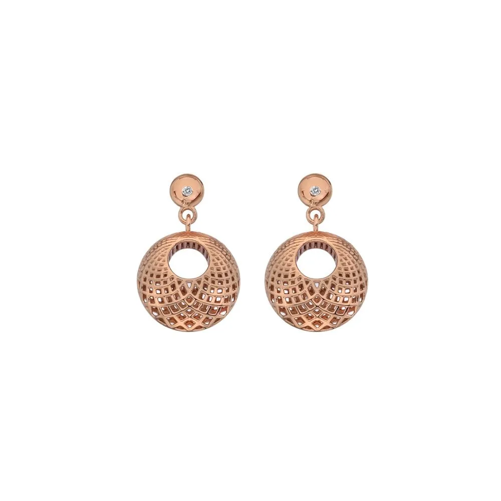Hot Diamonds Quest Rose Gold Plated Filigree Circle Earrings D