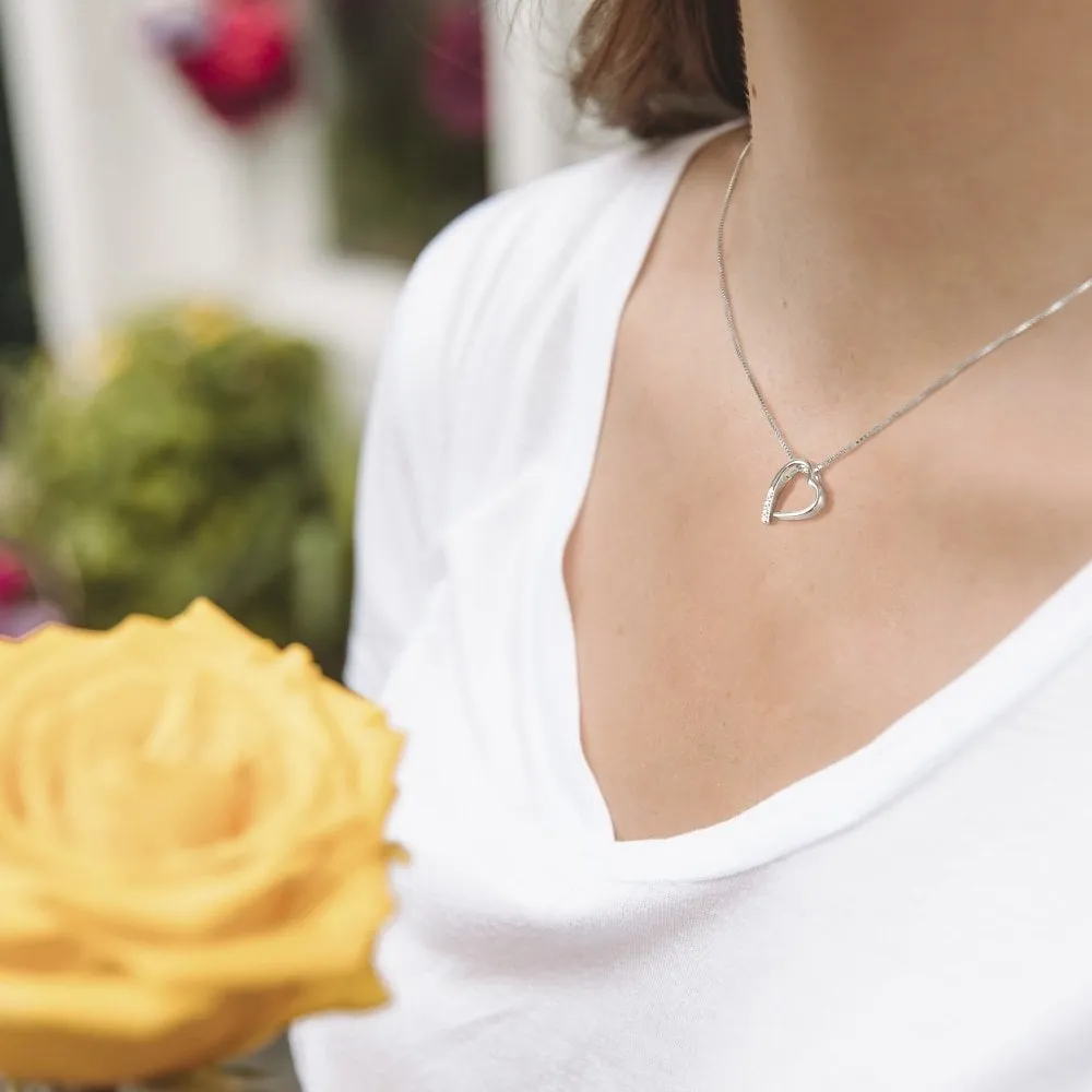 Hot Diamonds Romantic Sterling Silver Heart Necklace