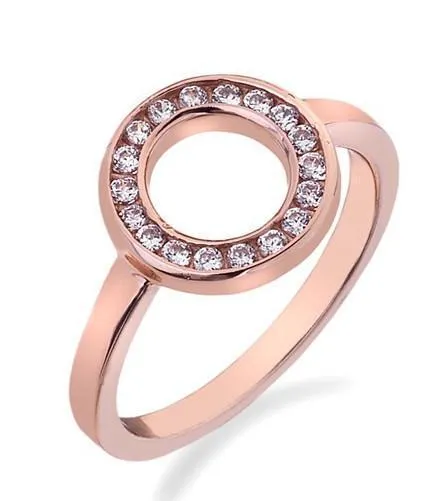 Hot Diamonds Saturno Rose Gold Plated Cubic Zirconia Ring D