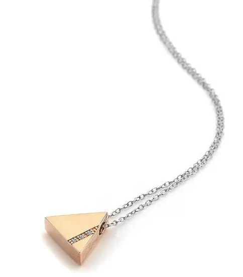 Hot Diamonds Silhouette Rose Gold Plated Triangle Necklace