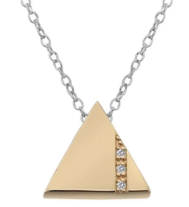 Hot Diamonds Silhouette Rose Gold Plated Triangle Necklace