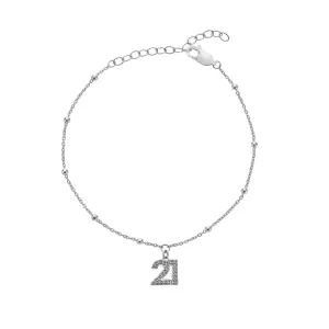 Hot Diamonds Silver Whisper Sterling Silver & Cubic Zirconia 21st Birthday Bracelet