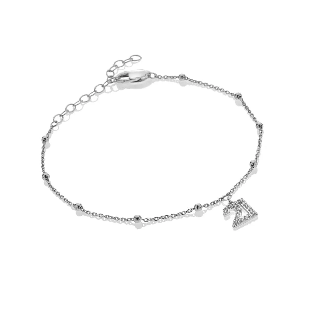 Hot Diamonds Silver Whisper Sterling Silver & Cubic Zirconia 21st Birthday Bracelet