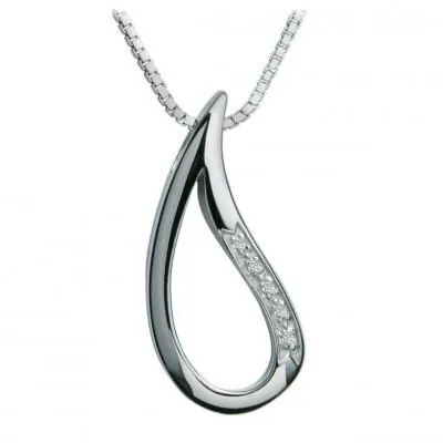 Hot Diamonds Simply Sparkle Sterling Silver Glitter Necklace