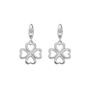 Hot Diamonds Sterling Silver Lucky In Love Drop Earrings D