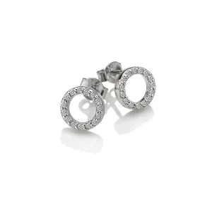 Hot Diamonds Sterling Silver White Topaz Striking Circle Earrings