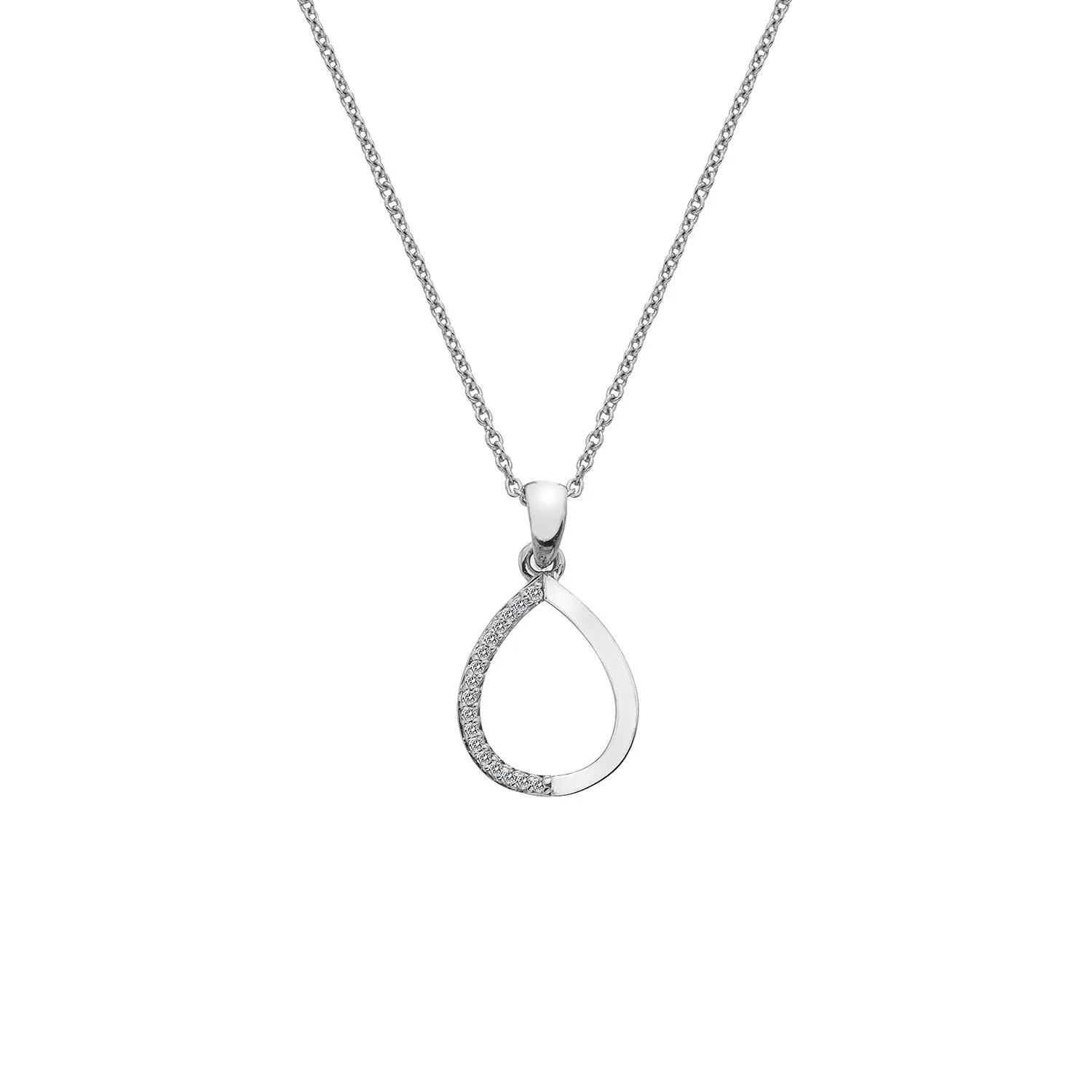 Hot Diamonds Teardrop 9ct White Gold Pendant
