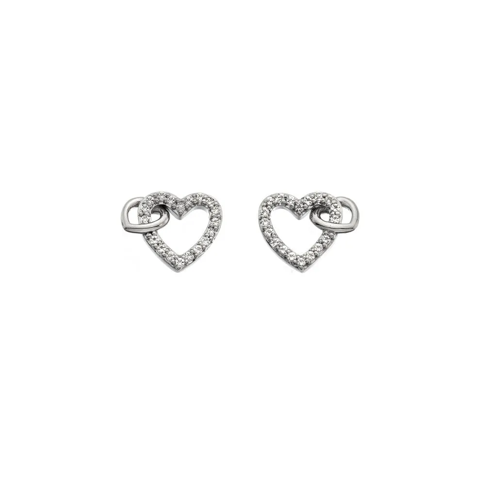 Hot Diamonds Togetherness Sterling Silver Open Heart Earrings