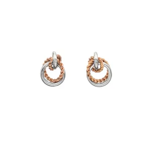 Hot Diamonds Unity Circle Sterling Silver Rose Gold Plated Earrings D