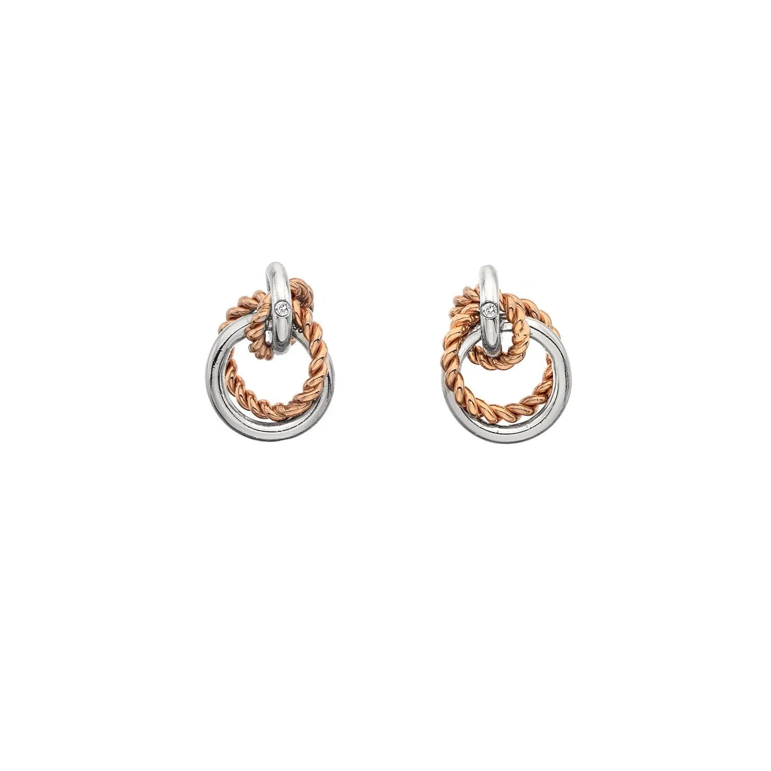 Hot Diamonds Unity Circle Sterling Silver Rose Gold Plated Earrings D