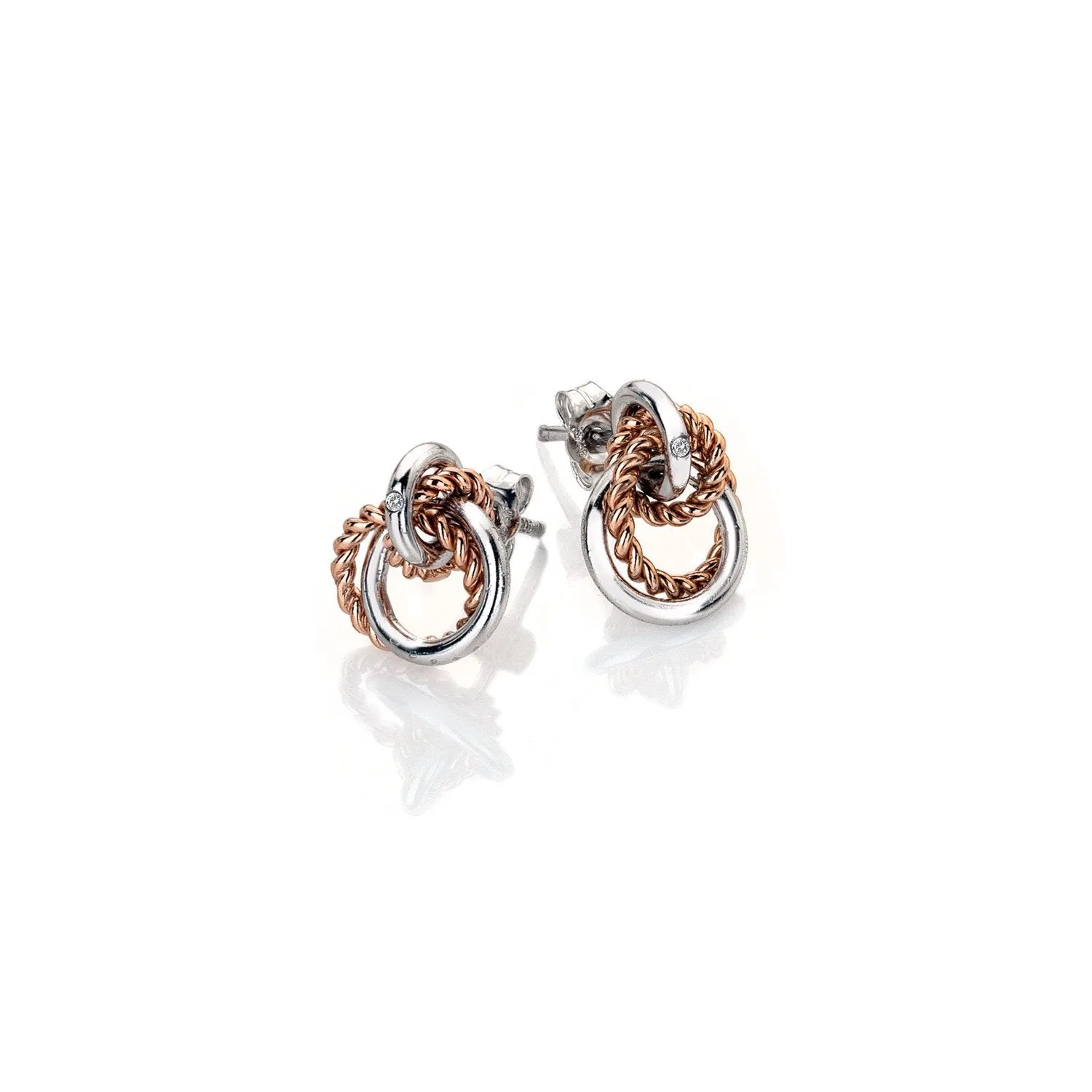 Hot Diamonds Unity Circle Sterling Silver Rose Gold Plated Earrings D