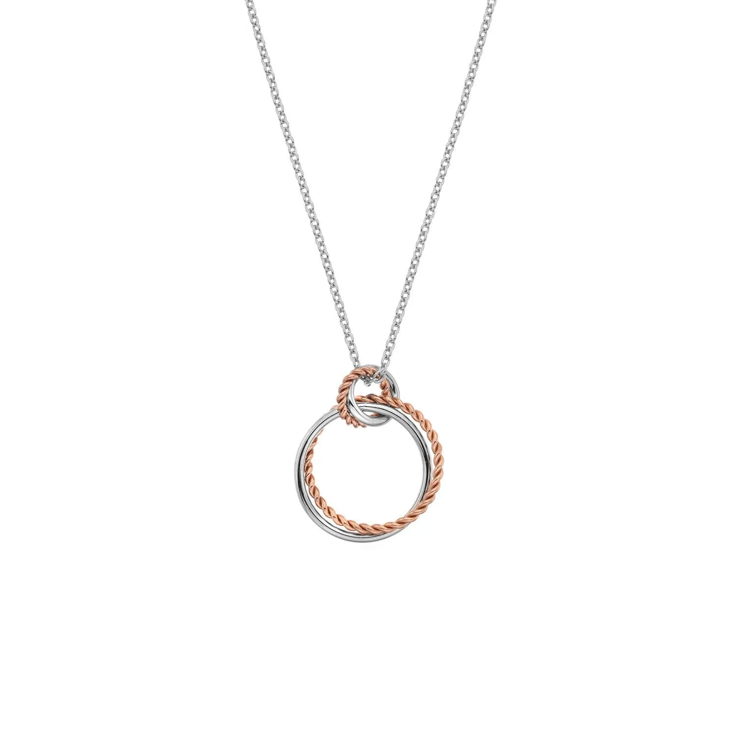 Hot Diamonds Unity Circle Sterling Silver Rose Gold Plated Necklace D