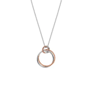 Hot Diamonds Unity Circle Sterling Silver Rose Gold Plated Necklace D
