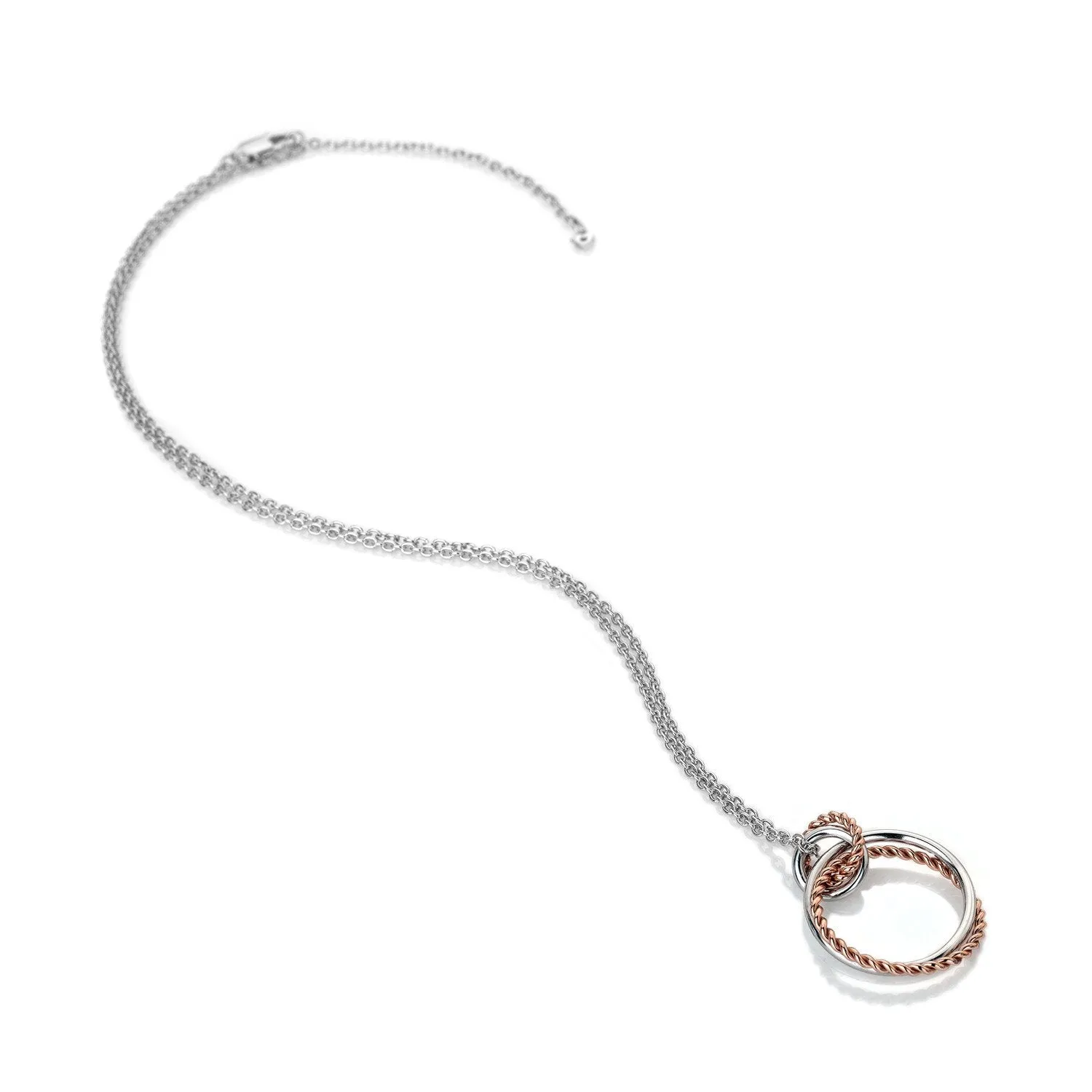 Hot Diamonds Unity Circle Sterling Silver Rose Gold Plated Necklace D