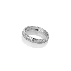 Hot Diamonds Woven Sterling Silver Band Ring D