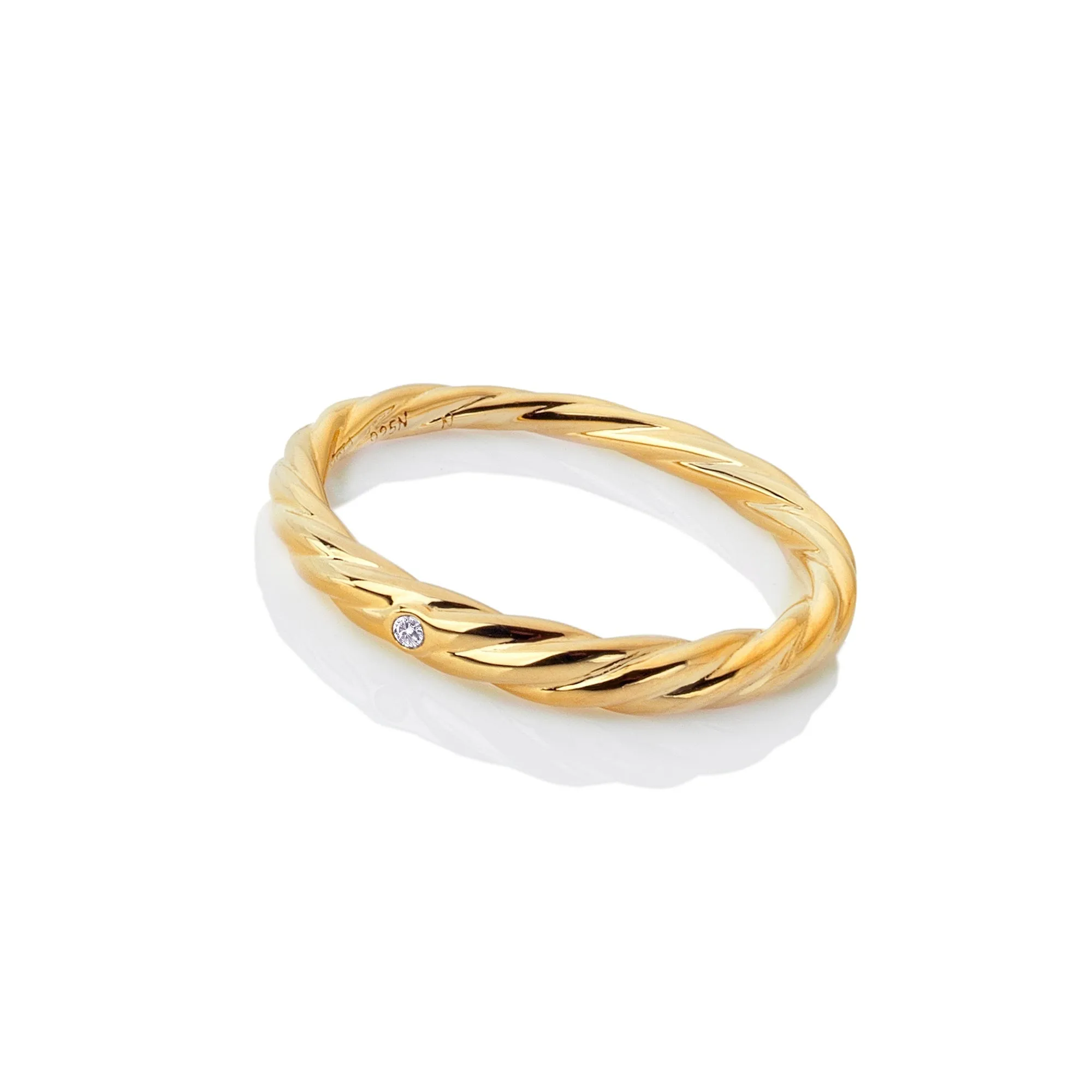 Hot Diamonds x Jac Jossa Entwine Gold Plated Sterling Silver Ring D