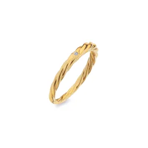 Hot Diamonds x Jac Jossa Entwine Gold Plated Sterling Silver Ring D