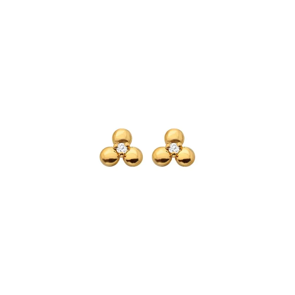 Hot Diamonds x Jac Jossa Gold Plated Sterling Silver Petal Stud Earrings
