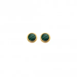 Hot Diamonds x Jac Jossa Gold Plated Sterling Silver Revive Malachite Stud Earrings