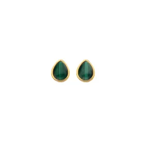 Hot Diamonds x Jac Jossa Gold Plated Sterling Silver Revive Malachite Teardrop Stud Earrings