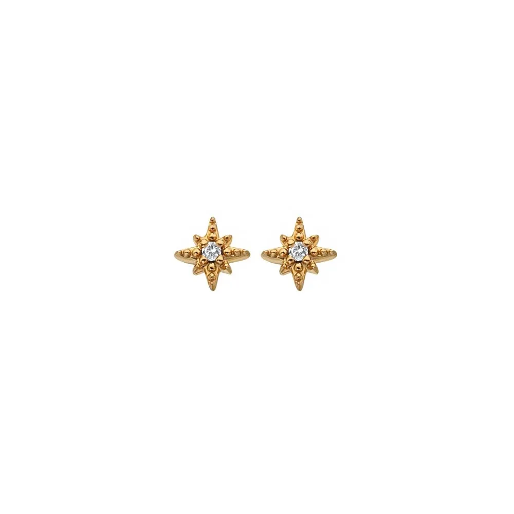 Hot Diamonds x Jac Jossa Gold Plated Sterling Silver Starburst Stud Earrings