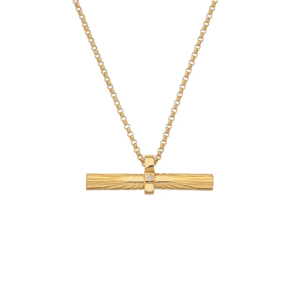 Hot Diamonds x Jac Jossa Hope Gold Plated Sterling Silver Bar Pendant