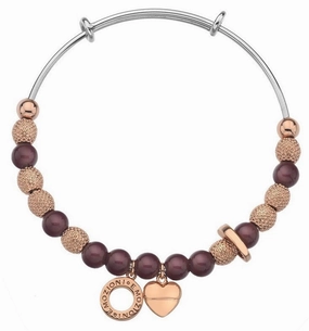Hot Diamonds Emozioni Rose Gold Plum Bangle