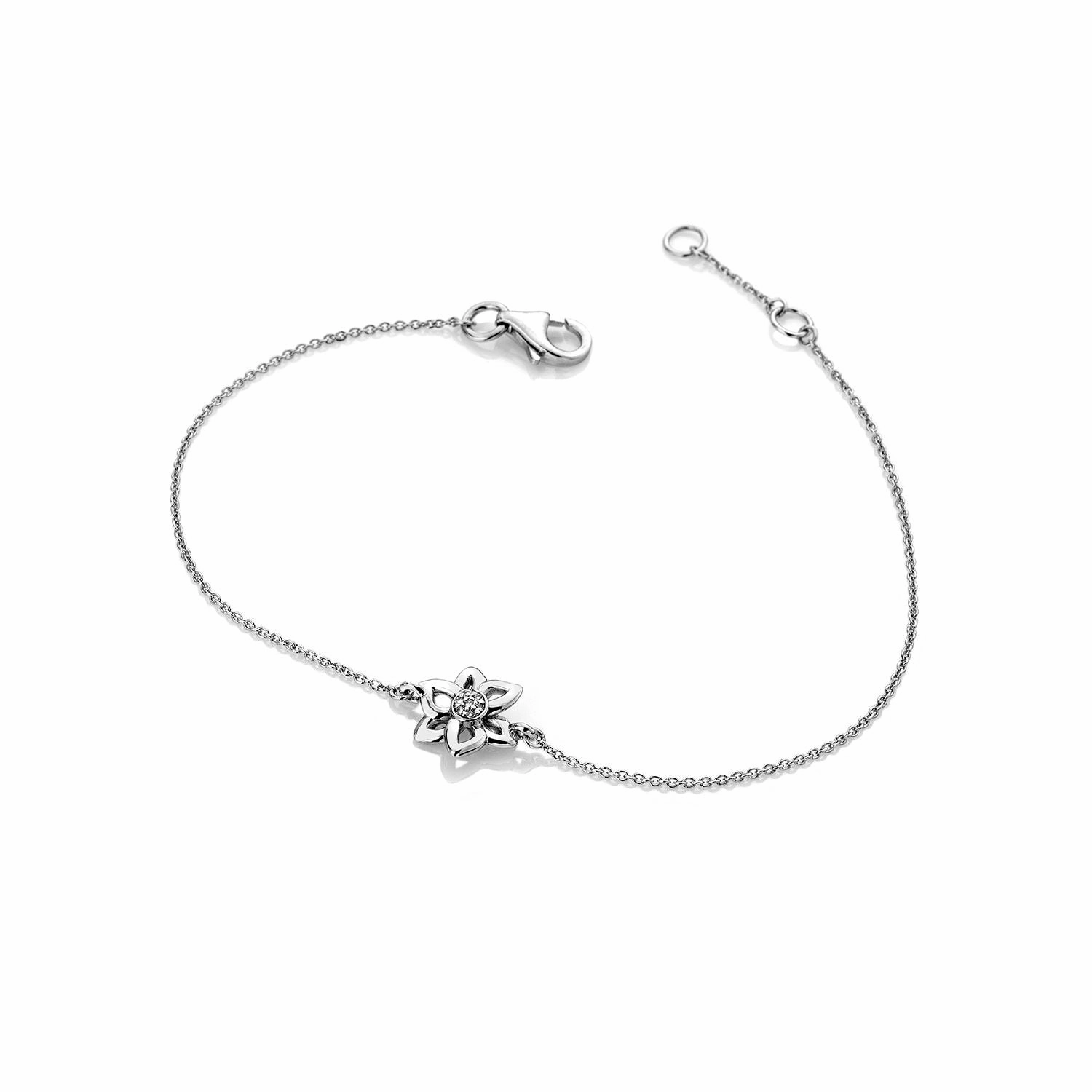 Hot Diamonds Floret 9ct White Gold Bracelet
