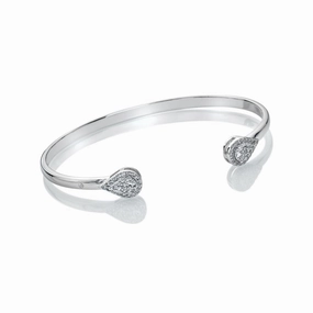 Hot Diamonds Glimmer Sterling Silver White Topaz Bangle