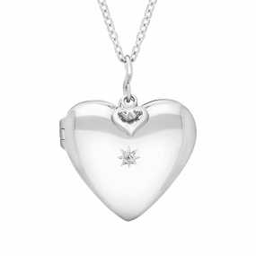 Hot Diamonds Just Add Love Sterling Silver Starry Heart Locket