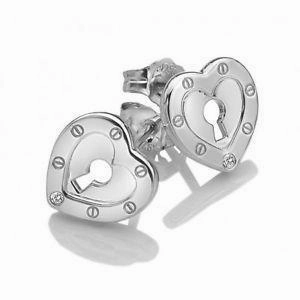 Hot Diamonds Lock in Love Open Silver Stud Earrings