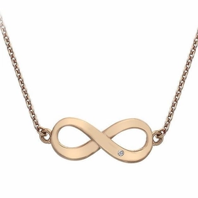Hot Diamonds Love Sterling Silver Rose Gold Infinity Necklace