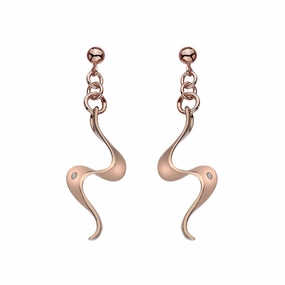 Hot Diamonds Rose Gold Plated Sterling Silver Pirouette Drop Earrings