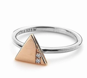 Hot Diamonds Silhouette Triangle Rose Gold Plated Ring