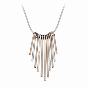 Hot Diamonds Sterling Silver Rose Gold Icicle Necklace