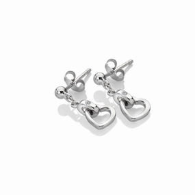 Hot Diamonds Trio Heart Sterling Silver Drop Earrings D