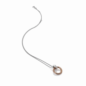 Hot Diamonds Woven Circle Rose Gold Plate and Sterling Silver Necklace D