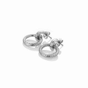 Hot Diamonds Woven Sterling Silver Drop Earrings D
