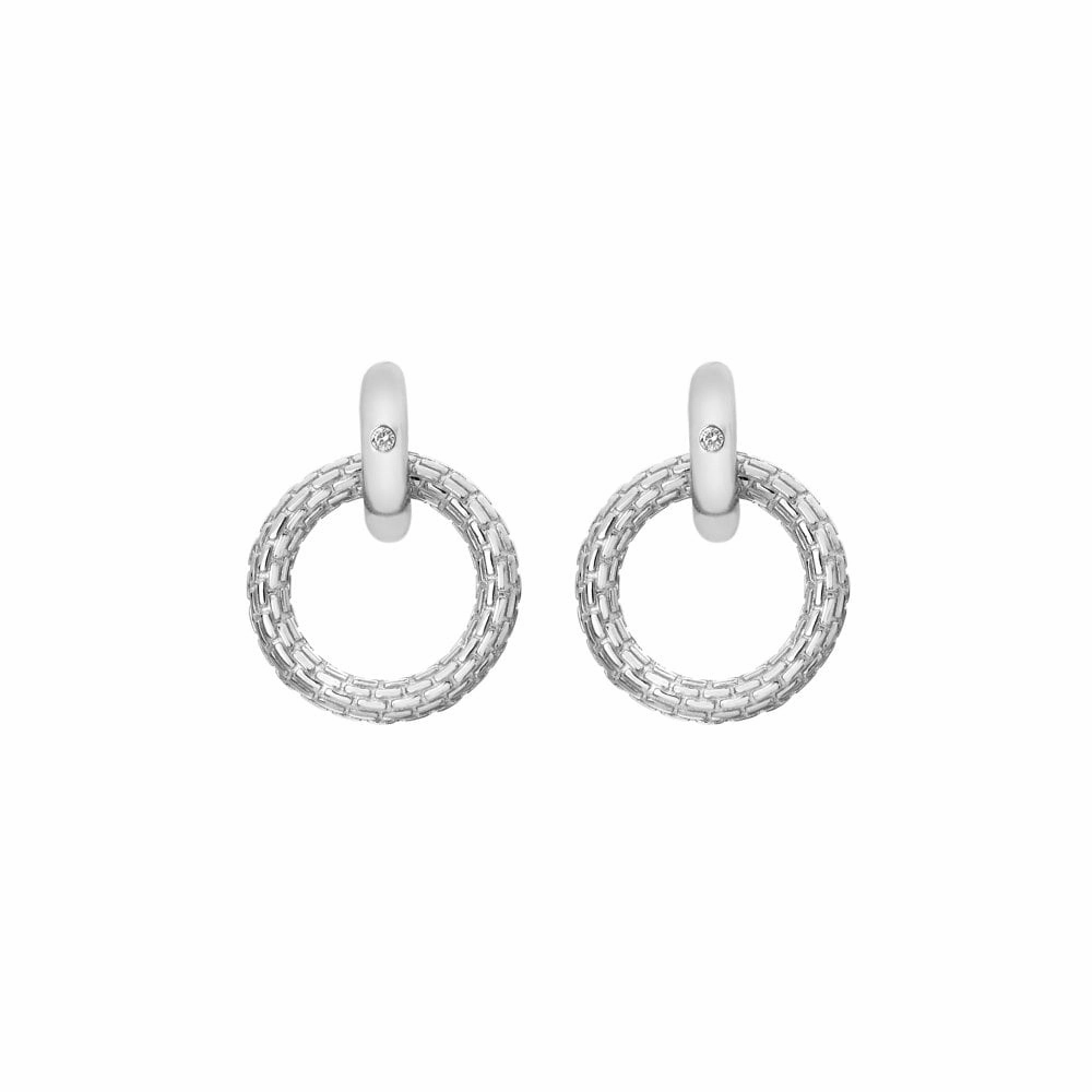 Hot Diamonds Woven Sterling Silver Drop Earrings D