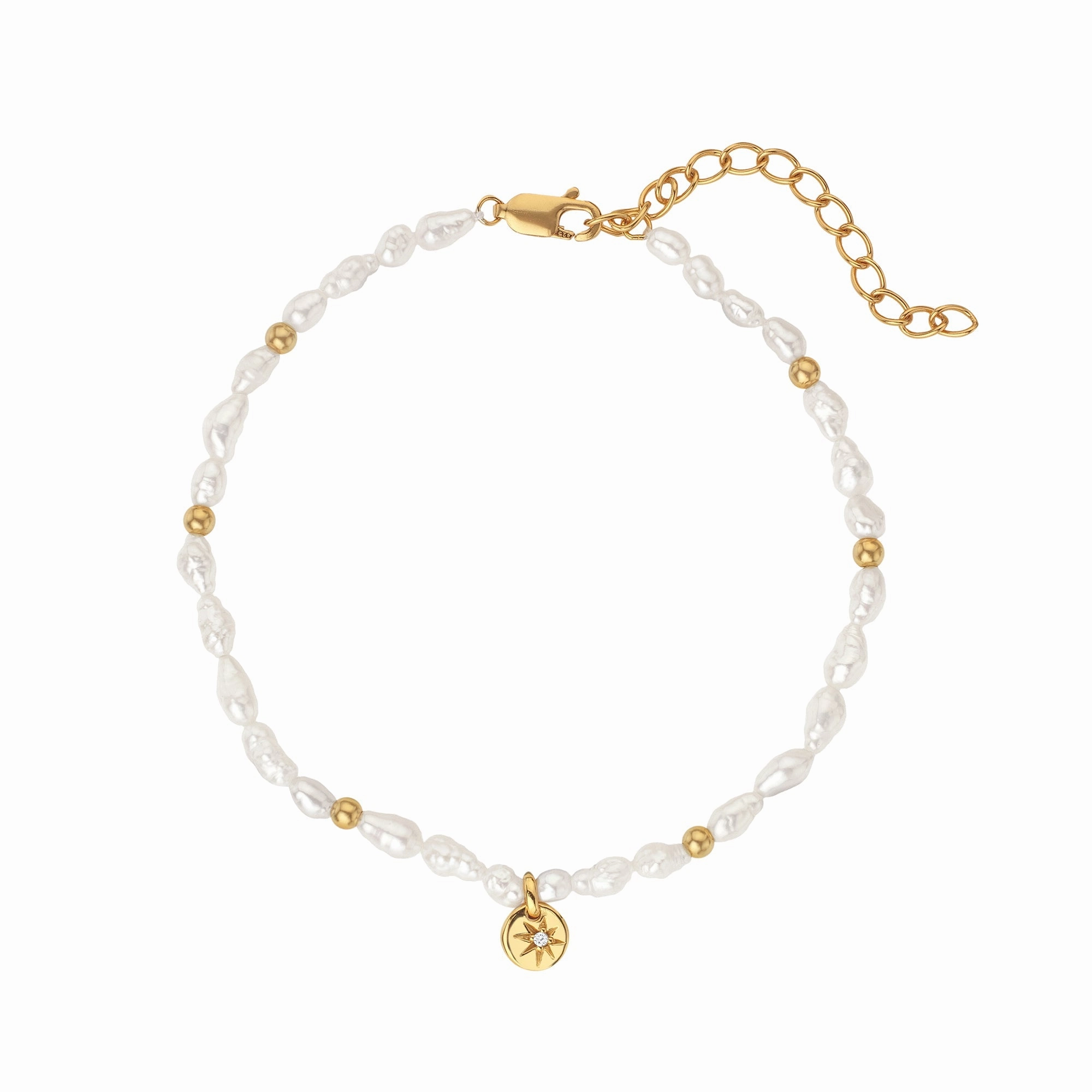 Hot Diamonds x Jac Jossa Calm Gold Plated Sterling Silver Pearl Lunar Bracelet