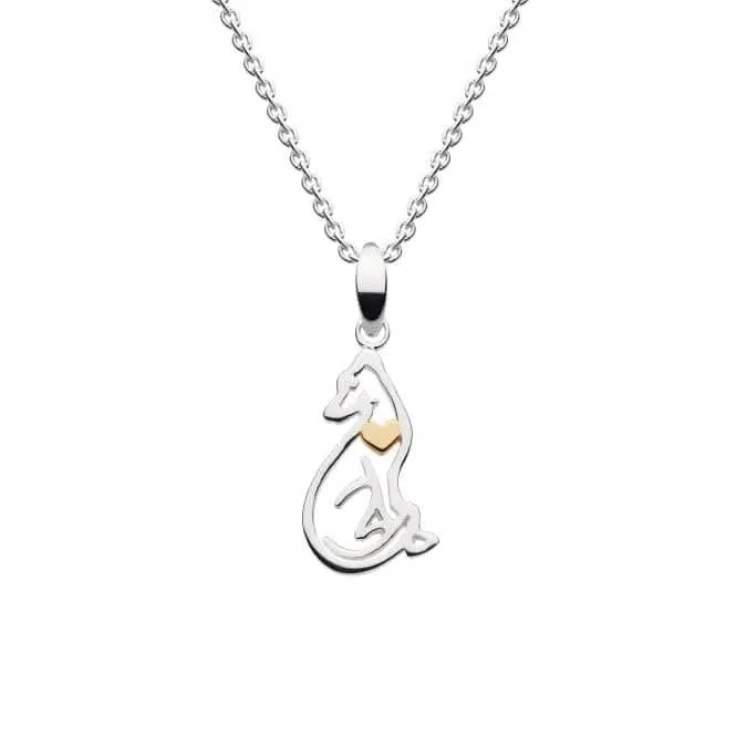 Hound with Gold Plate Heart Pendant 9369GD